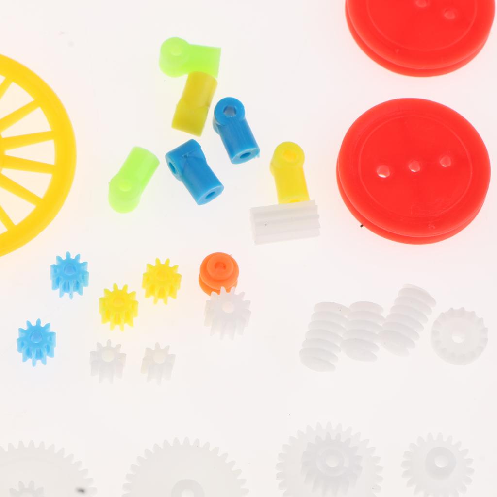 Plastic Motor Gears Kit Pulley Belt Shaft Sets DIY Robot Accessories