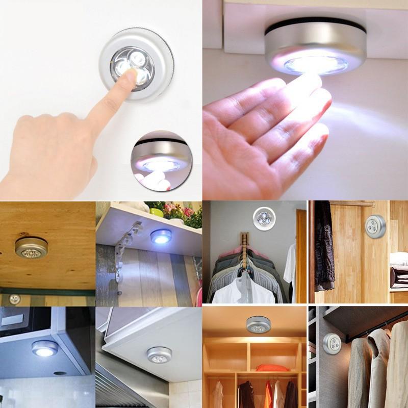 Đèn Led 3 Bóng Mini Cảm Ứng Gắn Tường Tiện Lợi