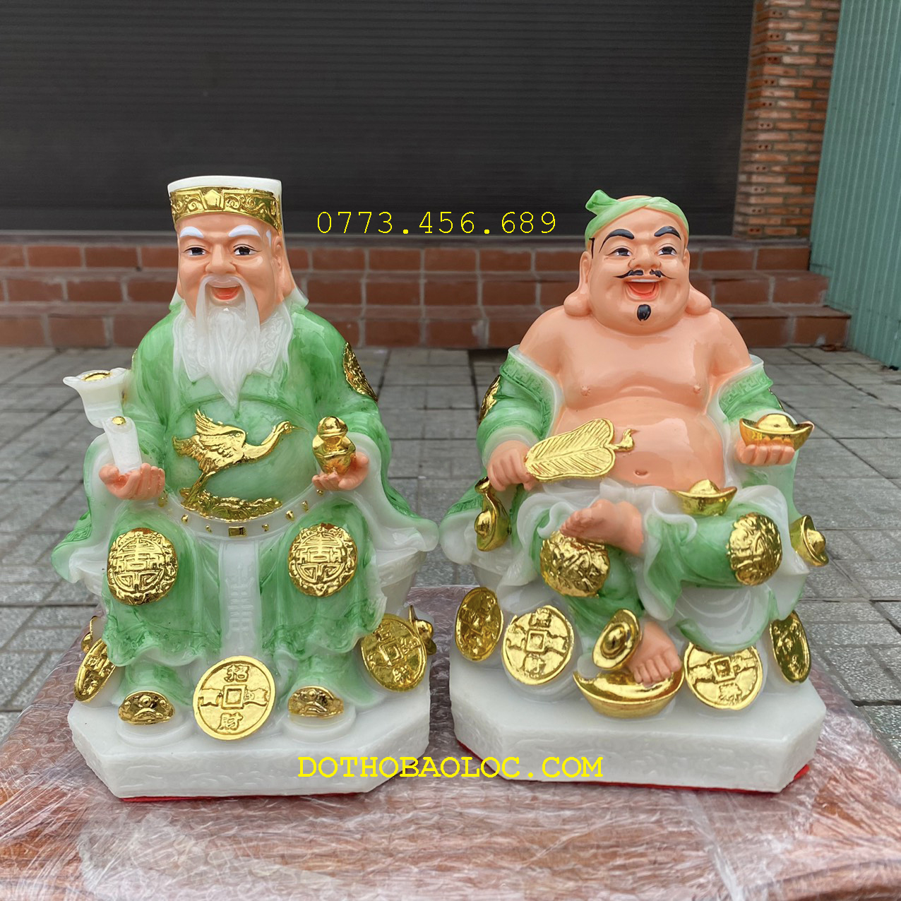 Tượng Thần tài Thổ Địa đá Việt Nam cao 25cm