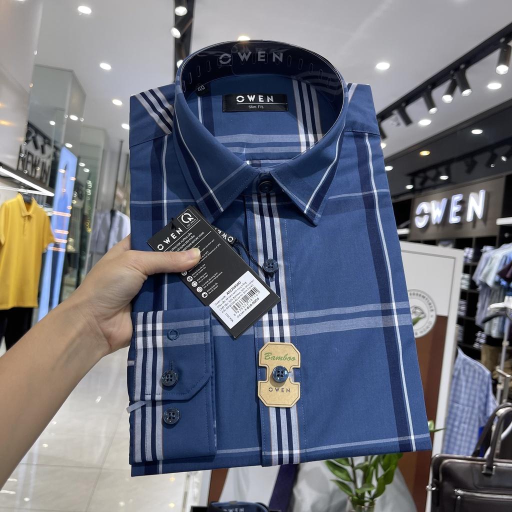 Áo Sơ mi Owen nam dài tay dáng Slimfit sợi Tre mềm mịn mát Mã AS220950D
