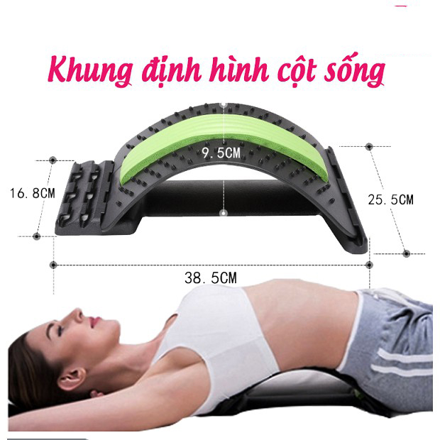 Khung Định Hình, Nắn Chỉnh, Kéo Dãn Và Massage Cột Sống Lưng, Điều Trị Thoát Vị Đĩa Đệm, Đau Lưng, Vai Gáy, Dụng Cụ Hỗ Trợ Tập Lưng Với 96 Điểm Châm Cứu, 10 Điểm Từ Lớn, Miếng Đệm Silicon