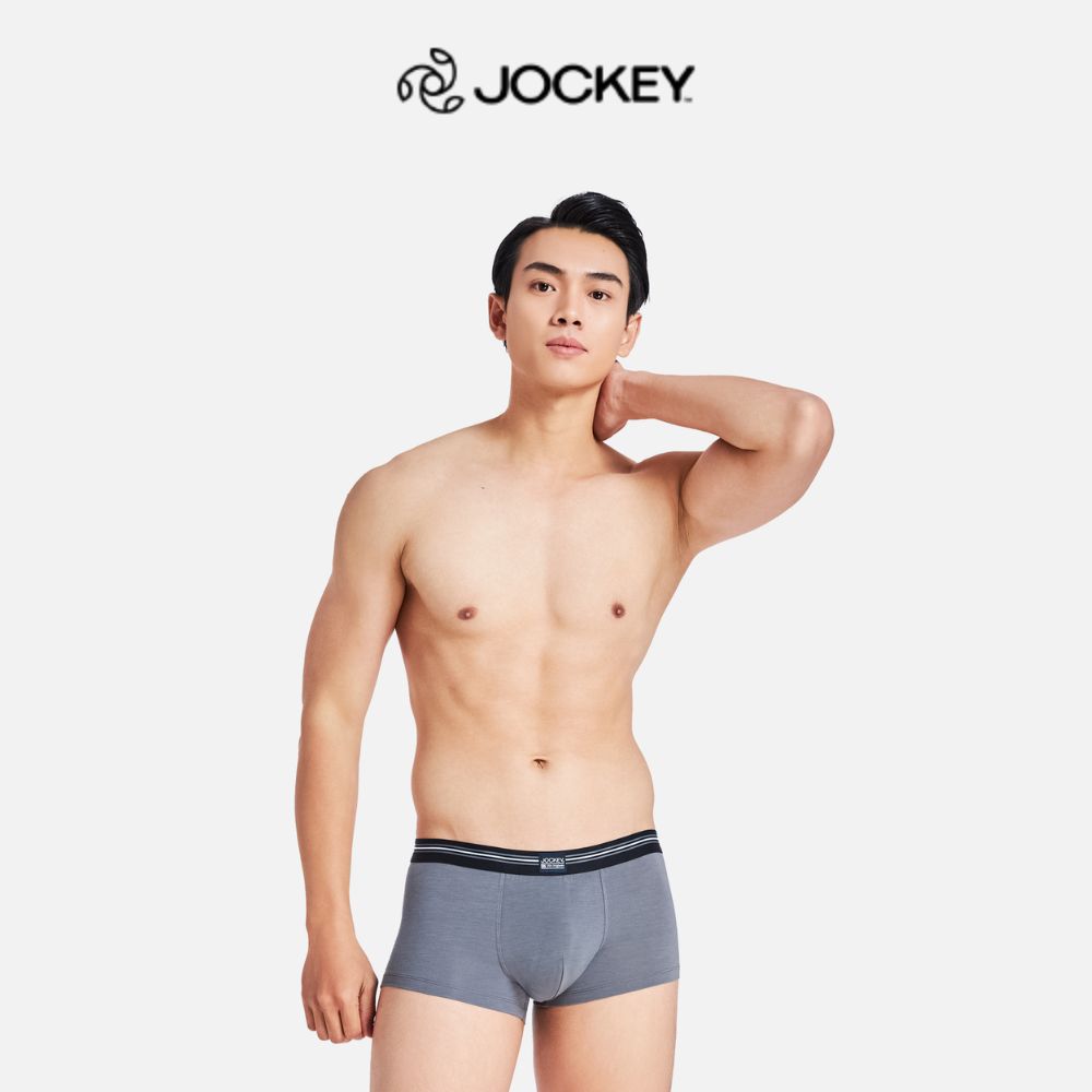 Quần Lót Nam Thun Cotton Jockey Dáng Trunk Boxer Co Giãn Thoải Mái Màu Xám đậm - J1249_P1