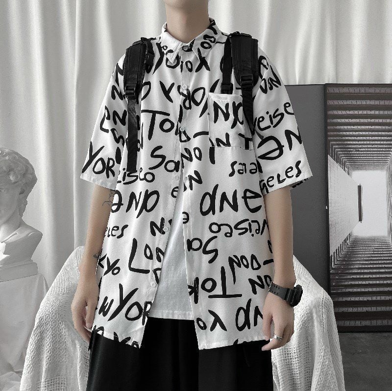 Áo sơ mi nam in chữ TOK kiểu mẫu cực hot