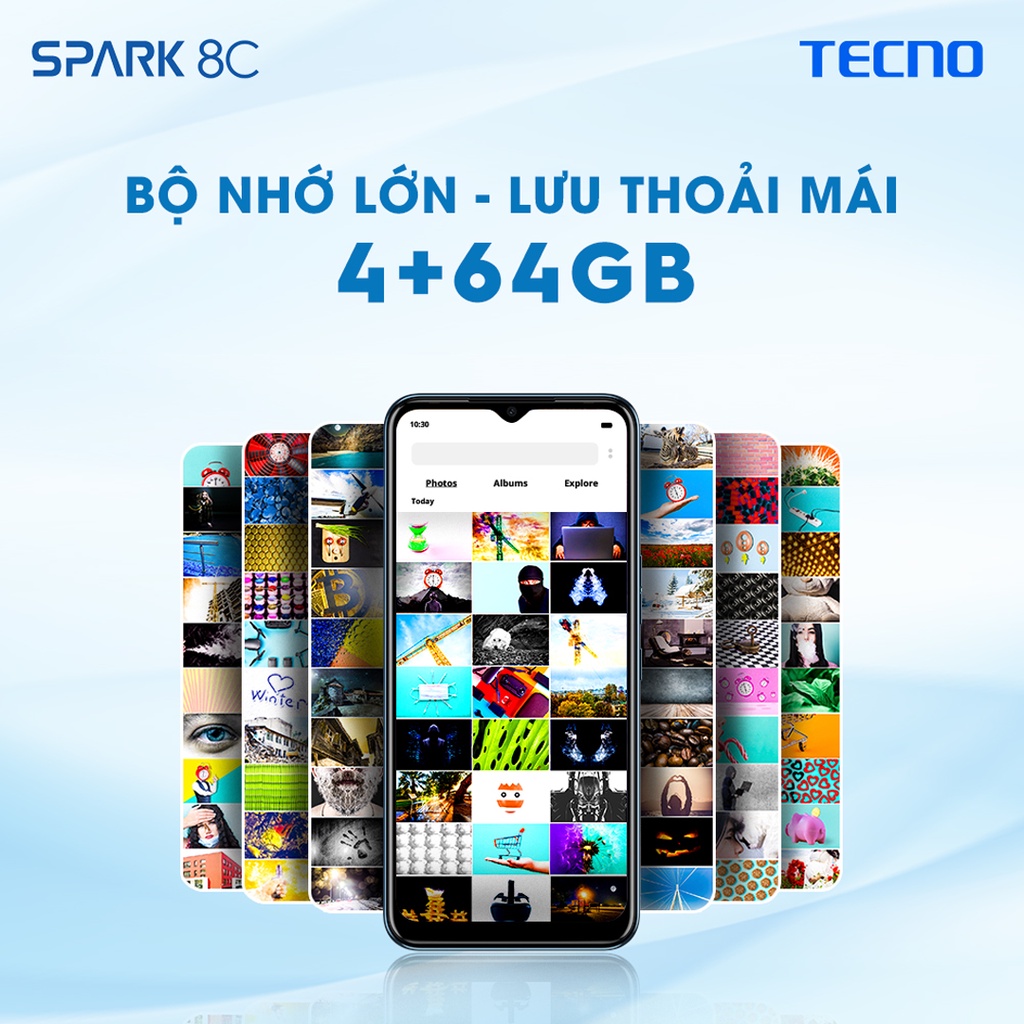 Điện thoại TECNO Spark 8C (4GB/64GB) - RAM tùy biến mở rộng tới 7GB |Pin 5000 mAh| 6.6&quot; HD+ 90Hz - Hàng chính hãng