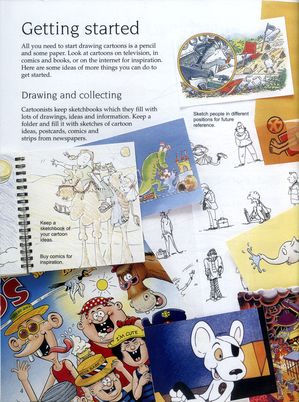 Sách tô vẽ tiếng Anh: Usborne  Art Ideas Drawing Cartoons