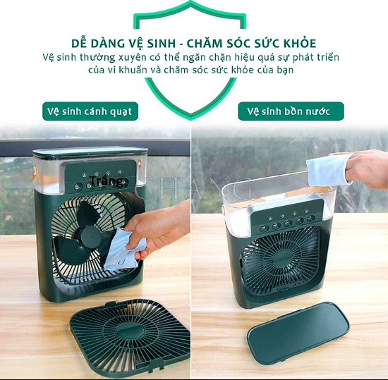 Quạt Hơi Nước Mini, Quạt Phun Sương Mini Tạo Ẩm Làm Mát Để Bàn