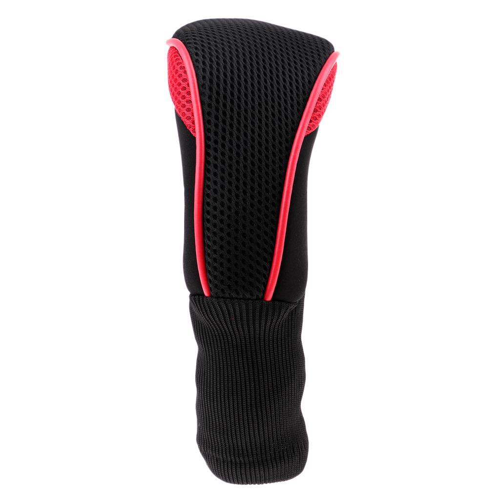 3pcs Long Neck Golf Club Head Cover Wood Headcover for Women Black