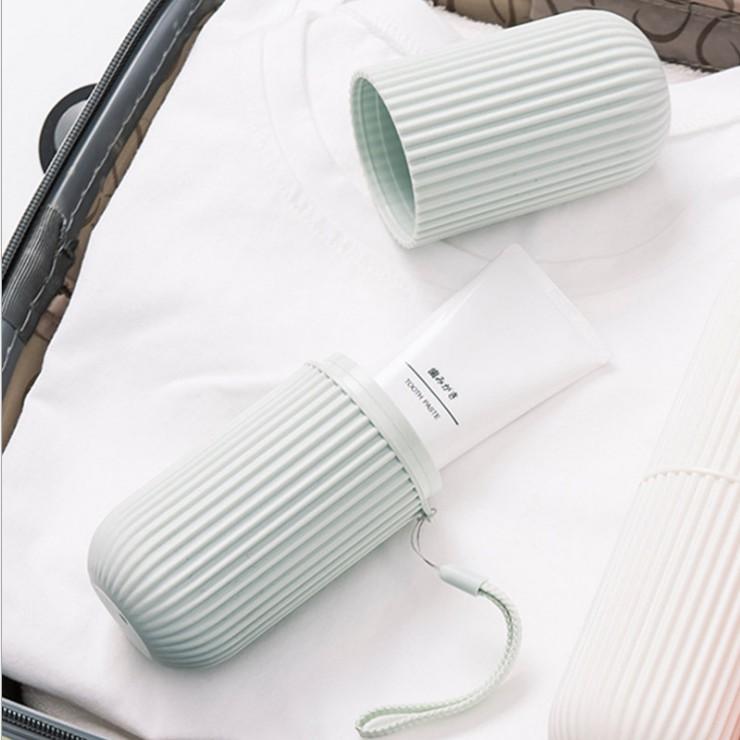Hộp đựng bàn chải và kem đánh răng du lịch đa năng thân thiện môi trường có DÂY cầm tiện ích - giao màu ngẫu nhiên