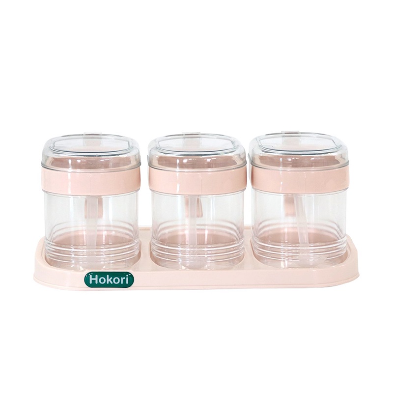BỘ 3 LỌ ĐỰNG GIA VỊ HOKORI - HT