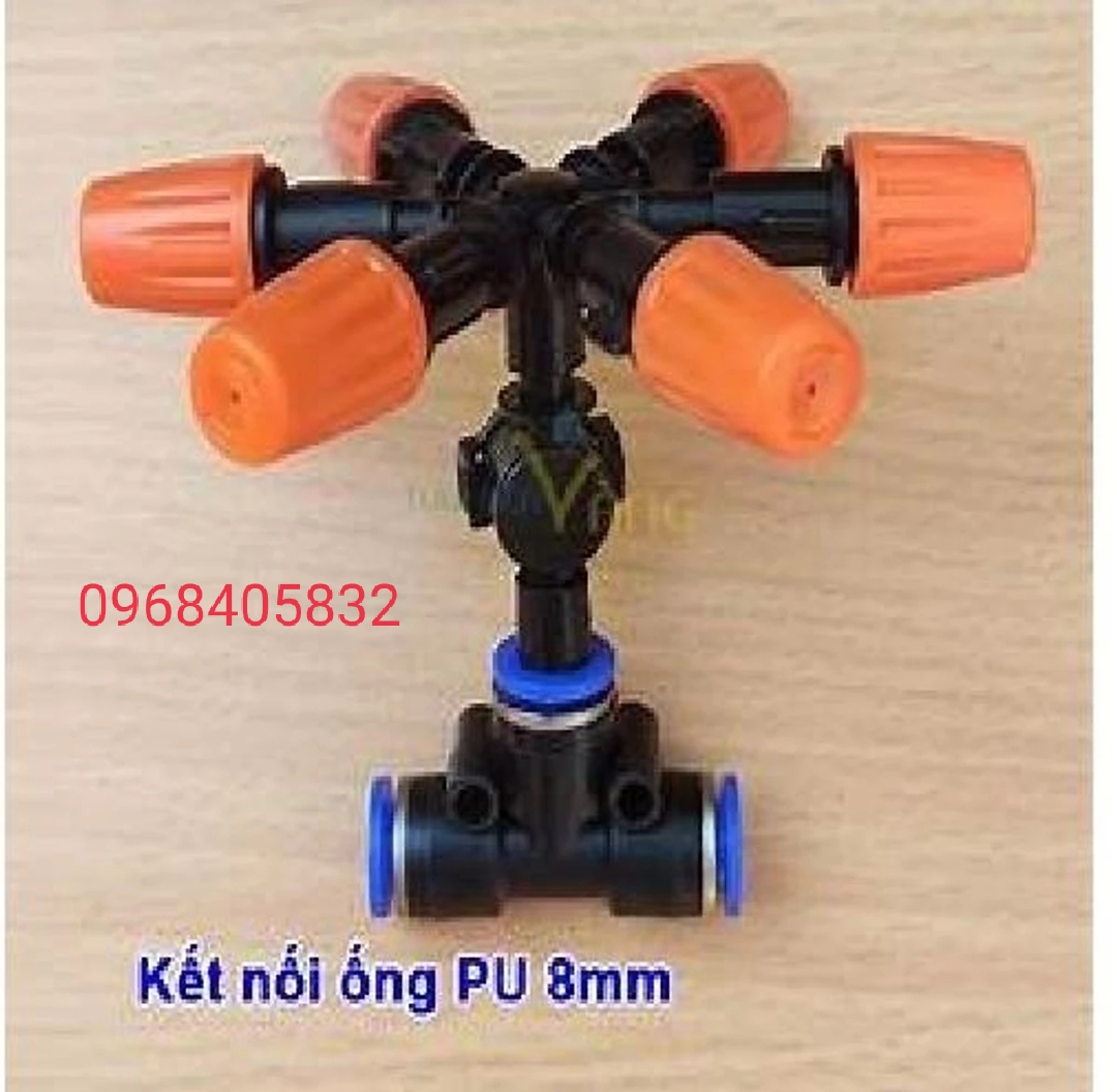 Combo 5 béc phun sương 6 hướng cam T8