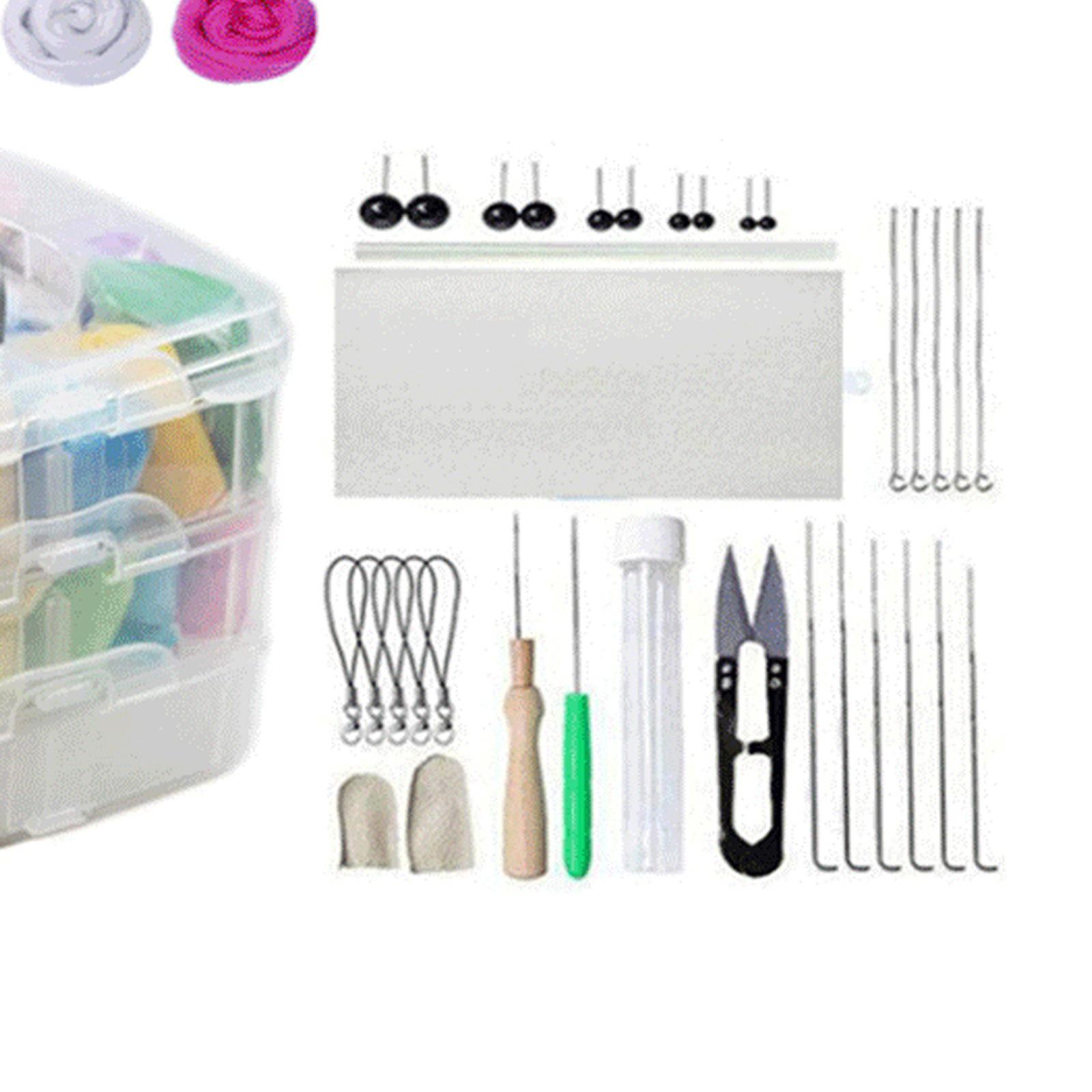 Premium All in Needle Felting Kit Supplies Felt Work Tools Storage Box Animal Toys Crafting Hand Crafts