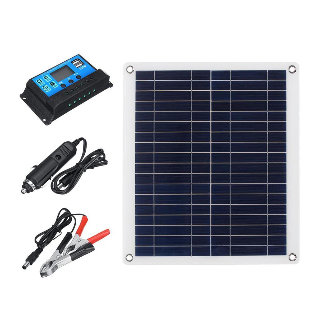 18V 20W Solar Panel Kit w/ Charge Controller Portable for Boat RV Camp