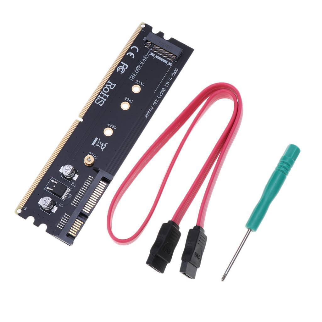 DDR2 Memory Card Slot SATA to M.2 NGFF SSD B-Key Adapter Board