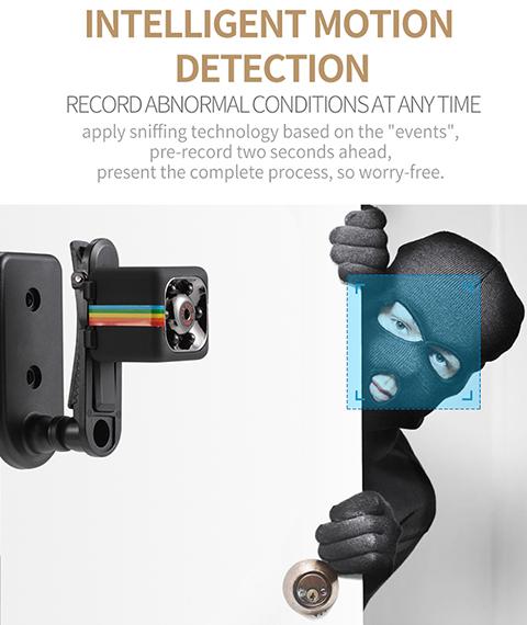 Sq11 Hd 1080p Mini Camera 6 Leds Night Vision Wide View Built-in Mic Portable Camera