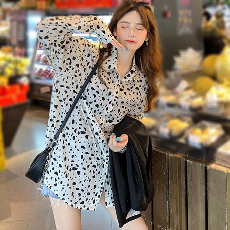 Áo Sơ Mi Tay Dài Dáng Rộng Phong Cách Retro