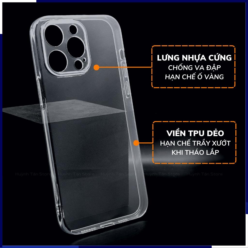 Ốp lưng ip 14 pro max ip 14 pro trong suốt silicon bảo vệ camera dẻo siêu mỏng chính hãng gor huỳnh tân store - Hàng nhập khẩu