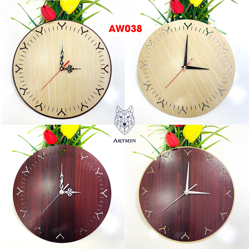 AW038 - Đồng Hồ Gỗ Decor – Đồng Hồ Treo Tường Trang Trí Nhà Xinh