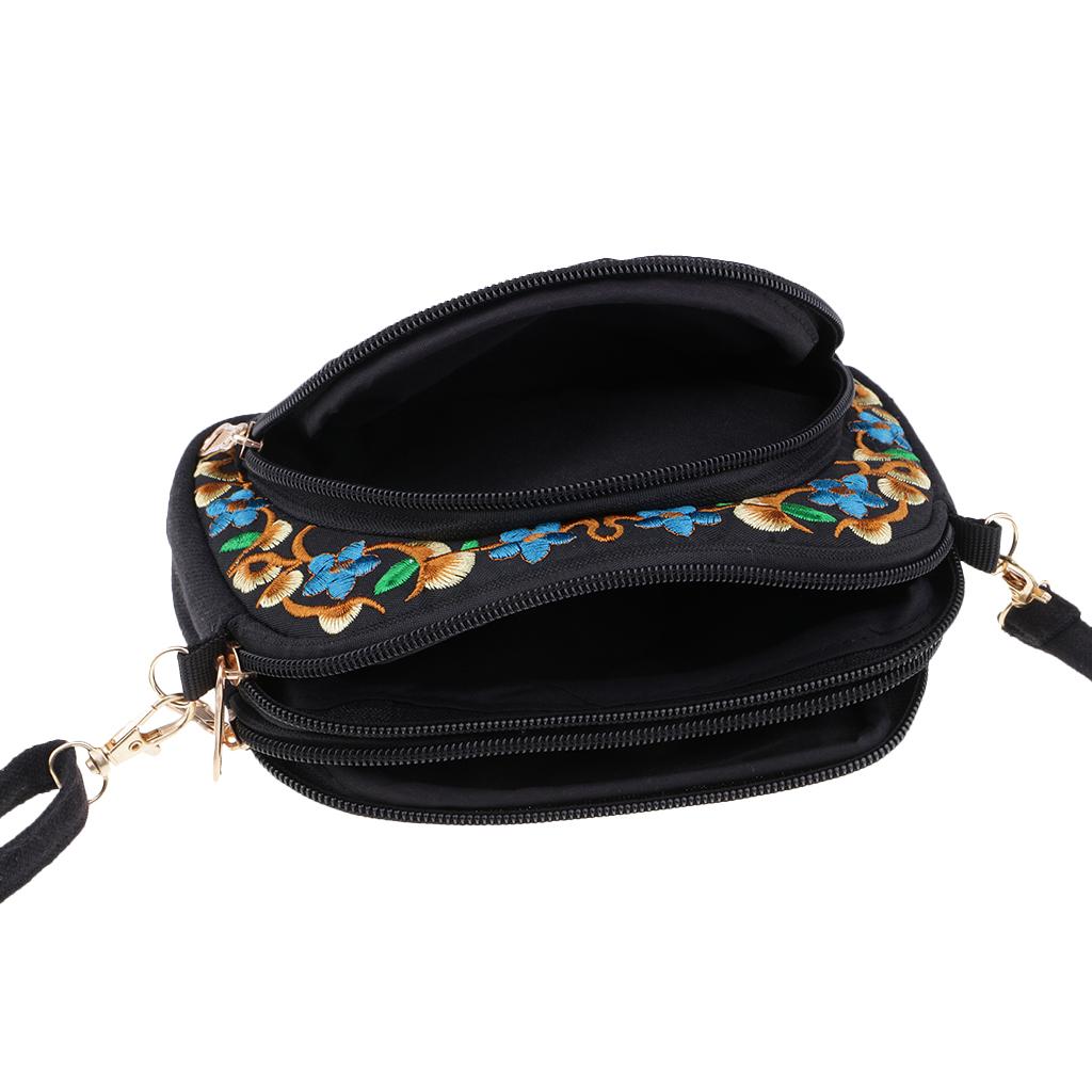 Fashion Ladies Embroidery Canvas Polyester Cotton Crossbody Bag Shoulder Bag Shoulder Bag Travel Bag