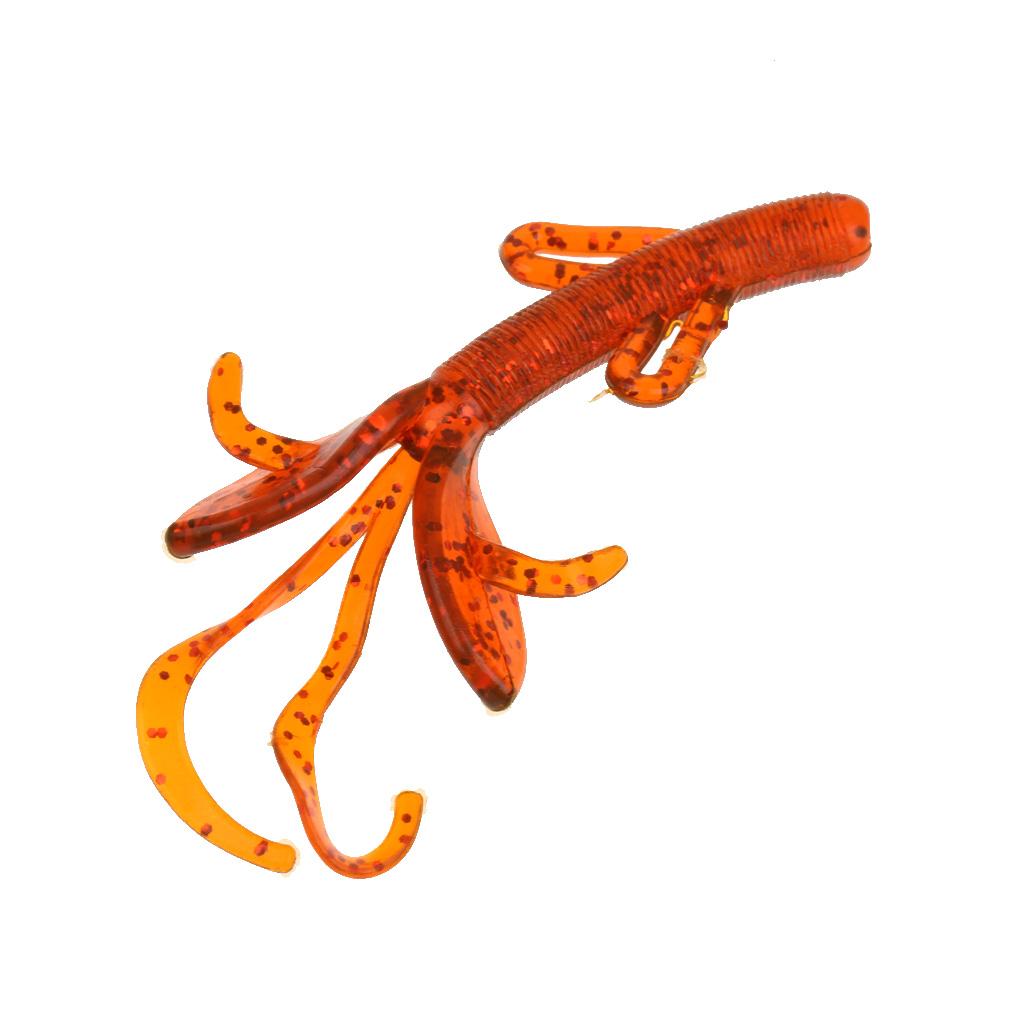 5xSoft Fishing Bait Lifelike Fishing Lure Soft Worm Simulation Bait Lure red