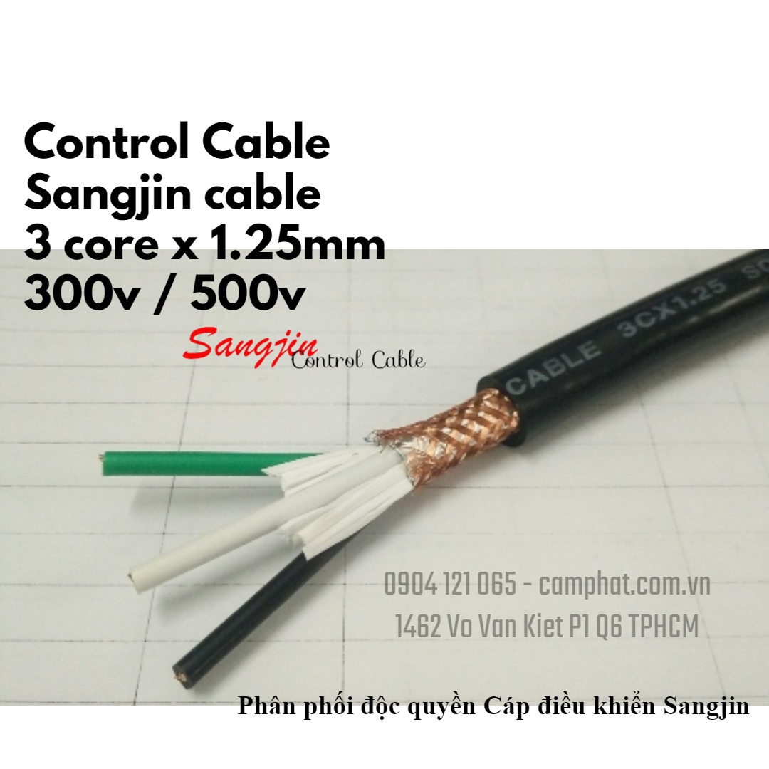 Sangjin control cable (Standard of Korea) 3c x 1.25mm2 chống nhiễu