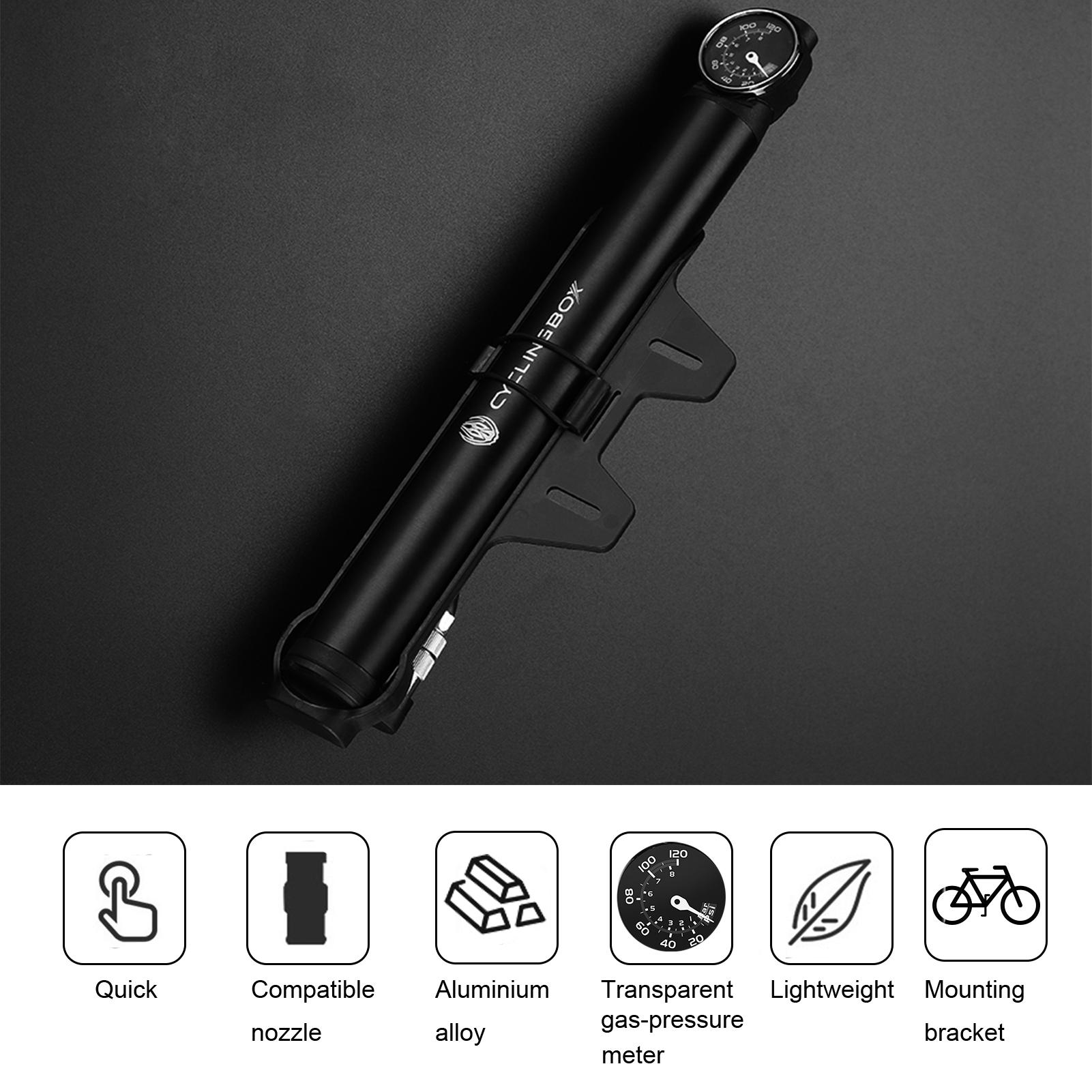 Máy bơm hơi xe đạp 120 PSI bằng điện, có đồng hồ đo áp suất