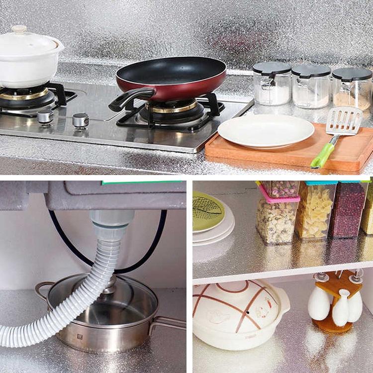 Cuộn 3 Mét Decal Giấy Dán Bếp Tráng Nhôm Cách Nhiệt