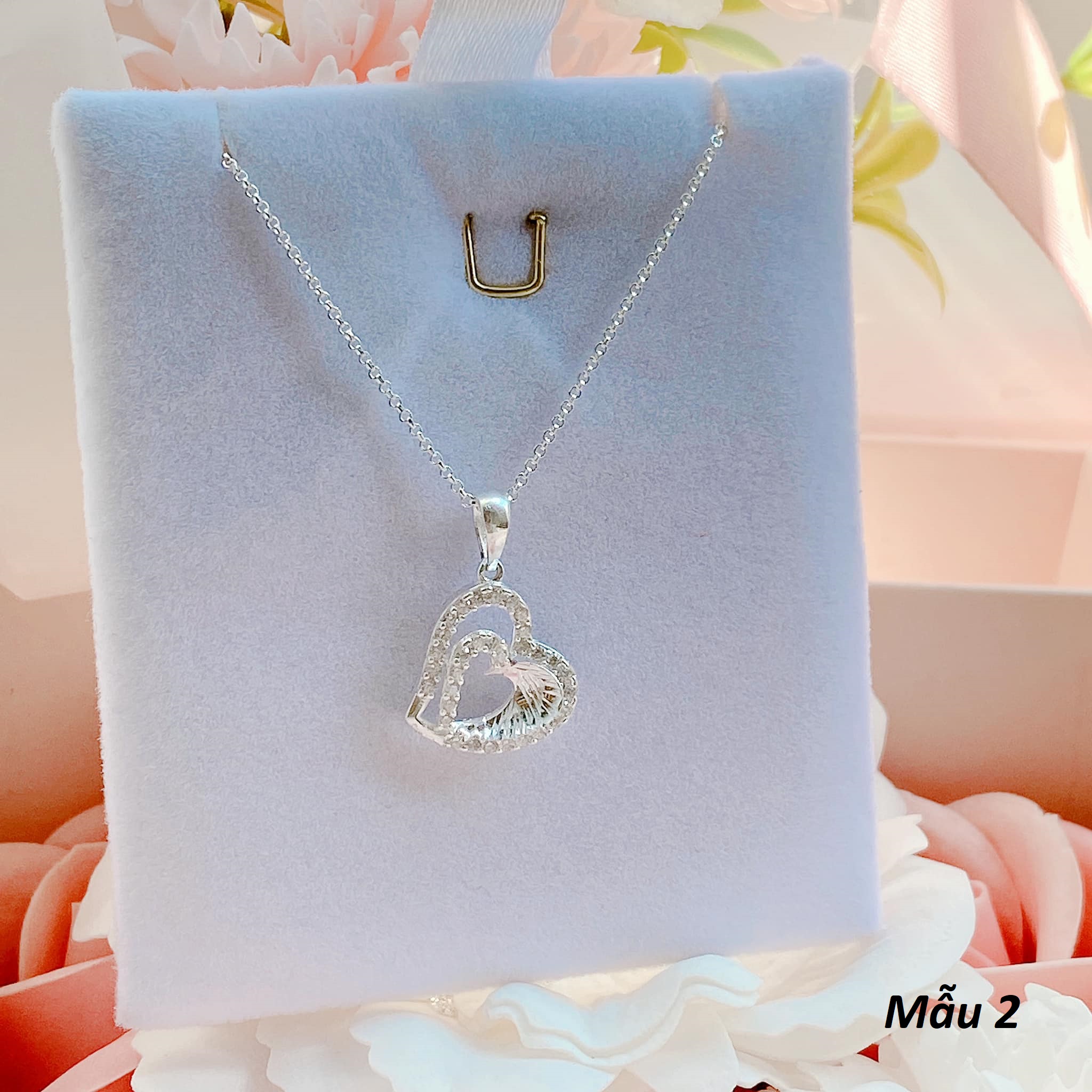 Dây chuyền nữ mặt trái tim chất liệu bạc s925 MS011