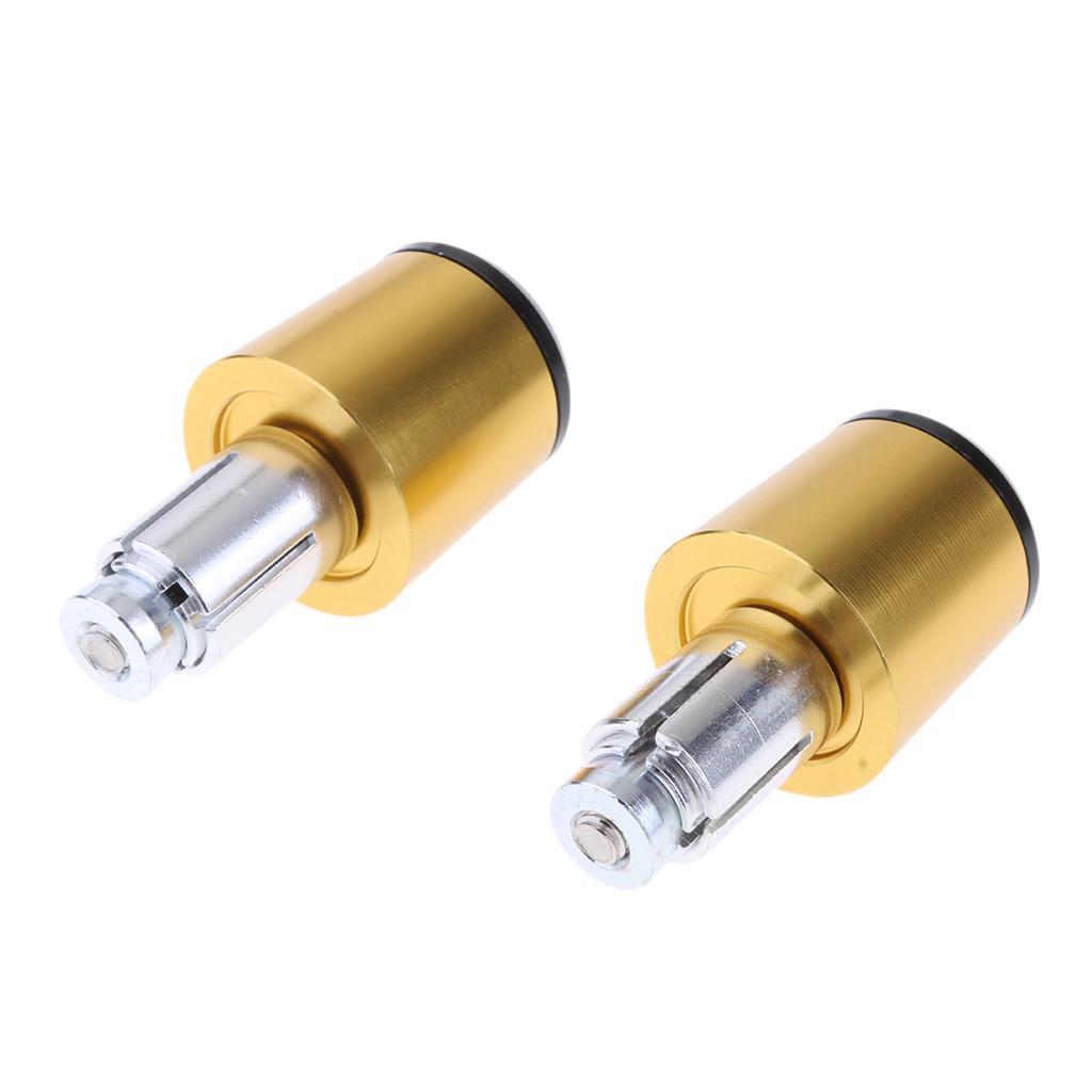 CNC Aluminum Motorcycle Handlebar Grip Plugs Bar End Caps for Yamaha Gold + Green