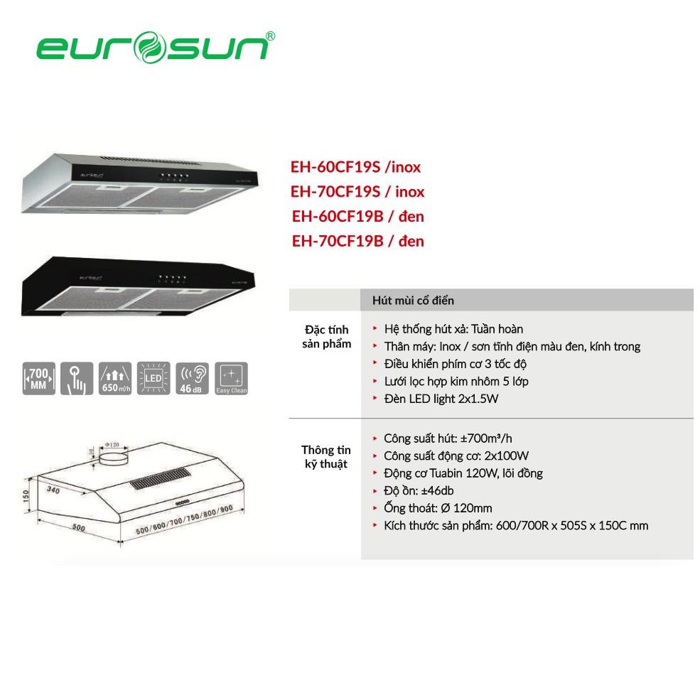 Máy Hút Mùi Cổ Điển EUROSUN EH-60CF19S, Hàng Chính Hãng