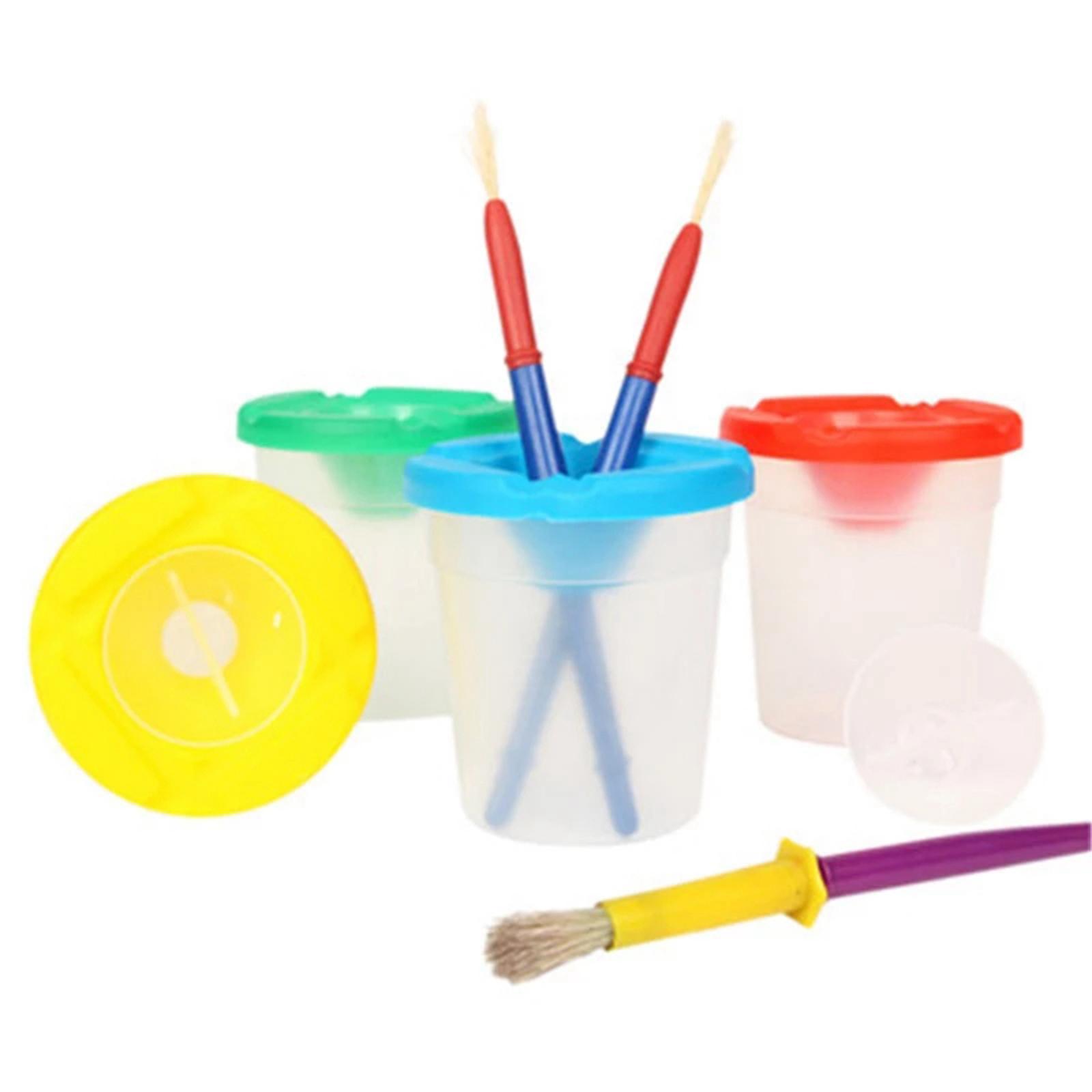 10 Pieces   Paint Cups and Assorted Colored Brush