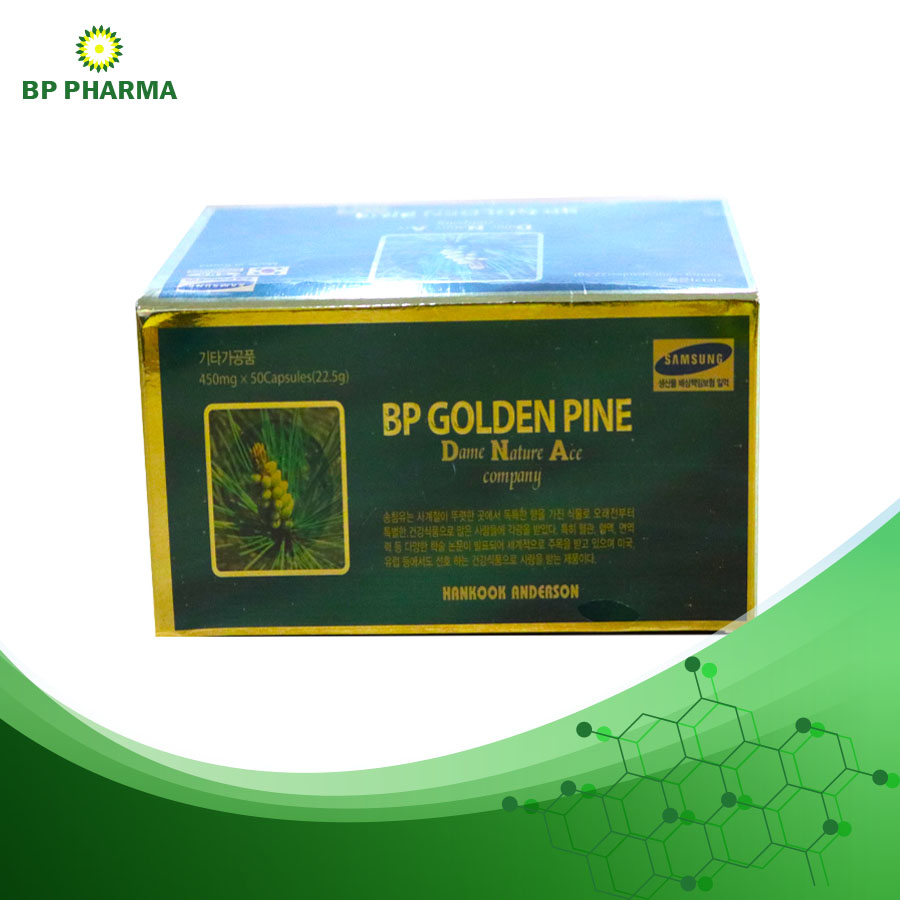 Tinh Dầu Thông Đỏ Hàn Quốc BP Golden Pine, Hỗ Trợ Giảm Mỡ Máu, Ổn Định Huyết Áp, Miễn Dịch - Hộp 5 Vỉ x10v
