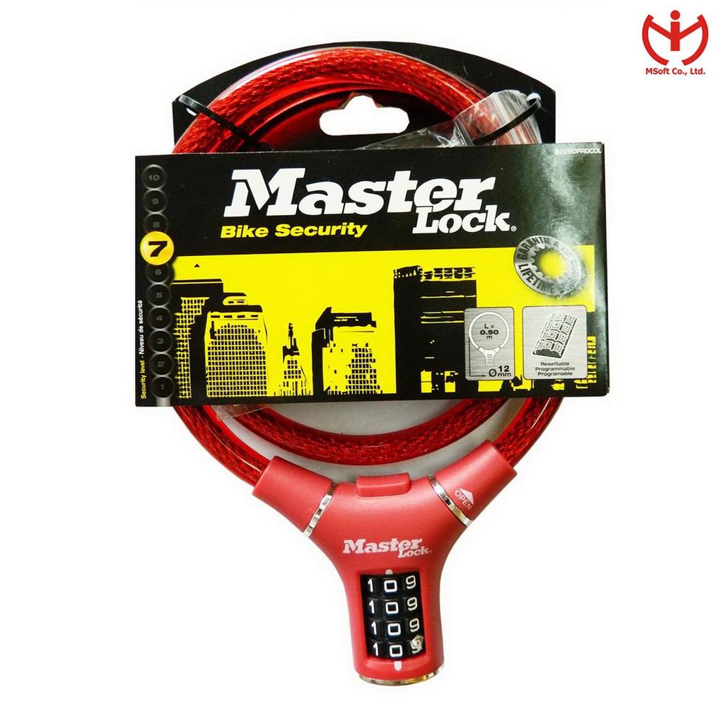 Khóa dây xe đạp 4 số Master Lock 8229 EURD dài 0.9m x 12mm - MSOFT