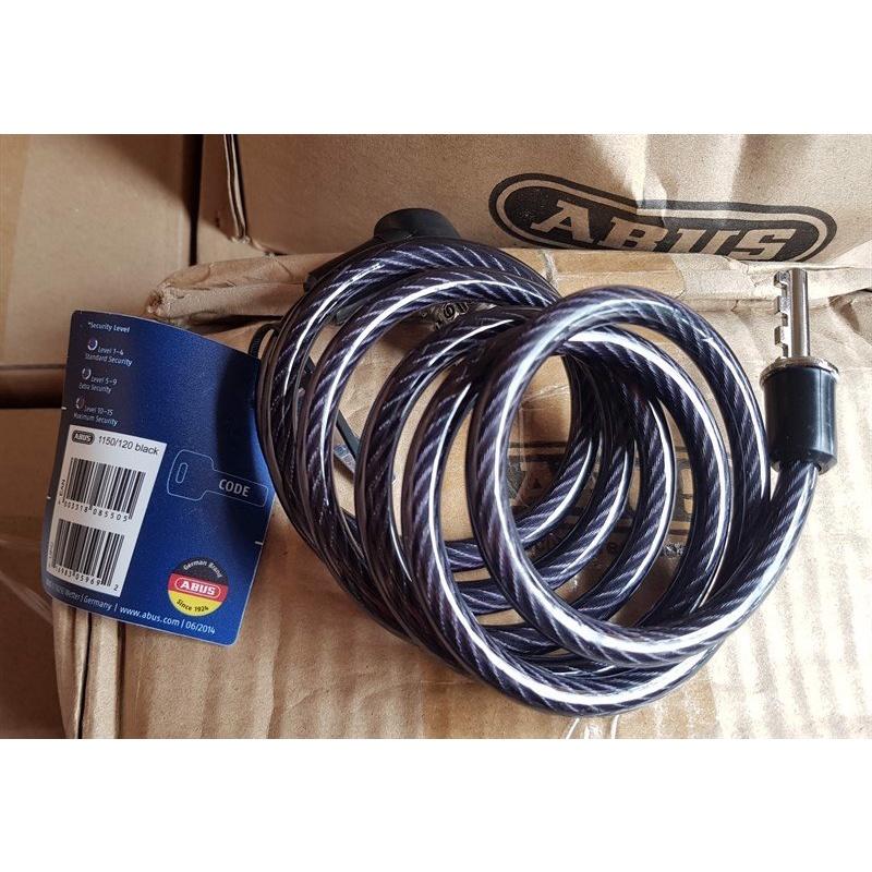 Khóa dây cáp mềm 1150 màu đen ABU: 7mmx1200mm, dây thép bọc nhựa, mở khóa 3 số, trọng lượng 0,3kg - Hoa Sen Home - Hàng chính hãng