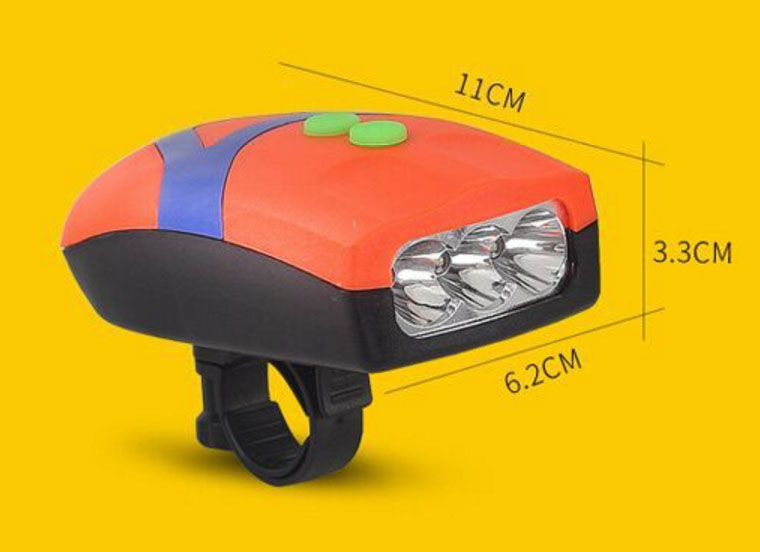Đèn Pin Cầm Tay Chiếu Sáng Có Còi Kèm Giá Đỡ Gắn Cho Xe Đạp - Hàng Chính Hãng