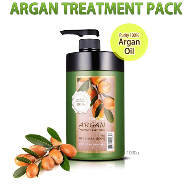 Dầu hấp tóc thảo dược Confume Treatment Argan Hair Pack Hàn Quốc 1000g + Móc khóa