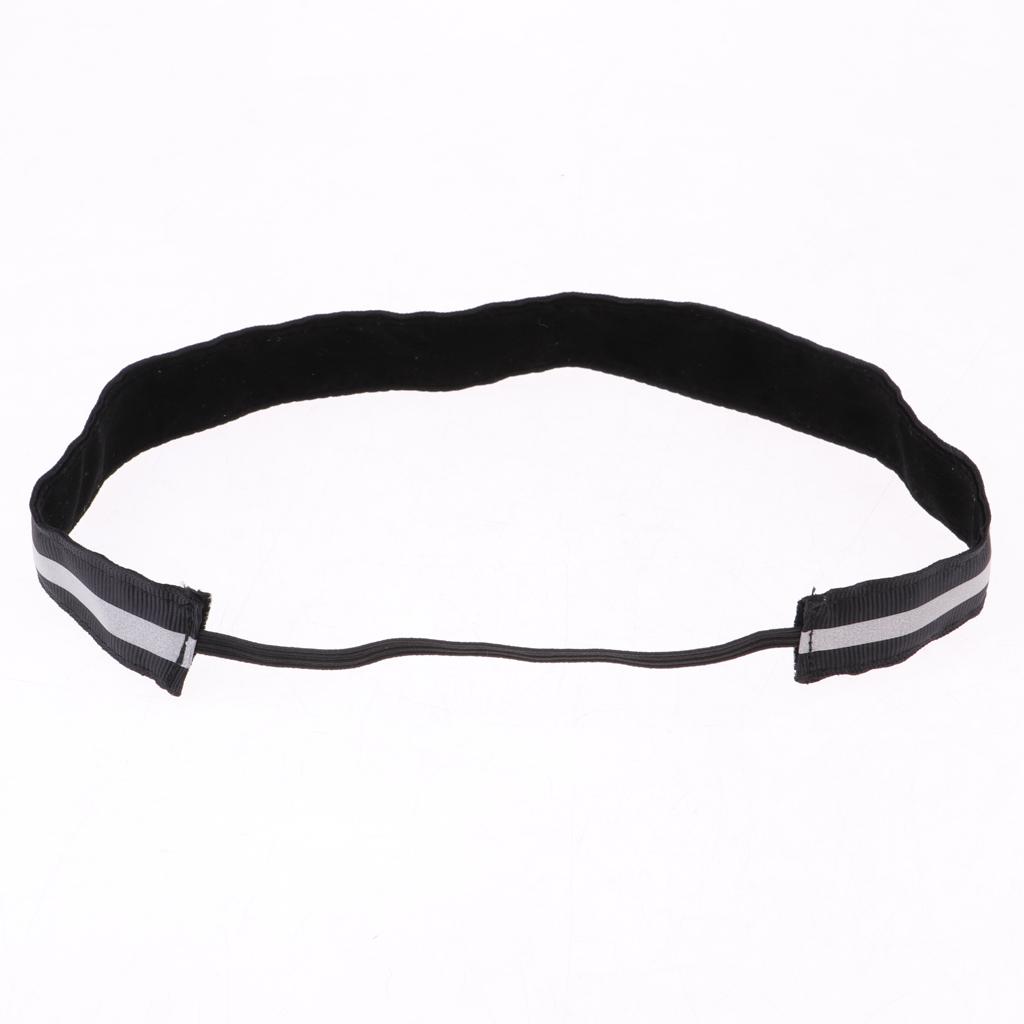 Reflective Men Women Sports Headband Gym Sweatband Hairband Black 1