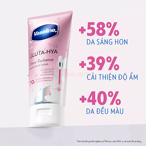 Sữa dưỡng thể ban đêm Vaseline Gluta-Hya Serum Burst Lotion Dewy Radiance (300ml) - Hàng chính hãng
