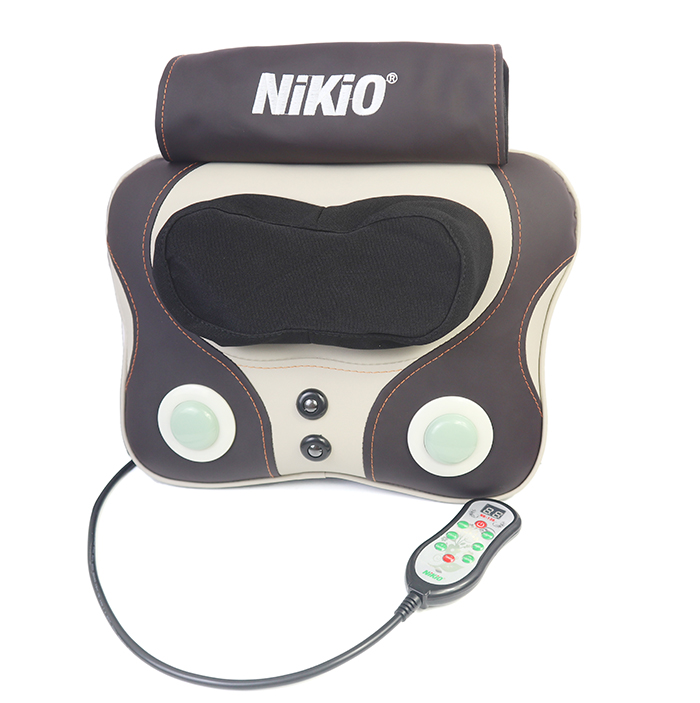 Máy (Gối) Massage Đấm Bóp Cổ Vai Gáy Nikio NK-136DC - Xoa Bóp Con Lăn Kết Hợp Hồng Ngoại, Hỗ Trợ Mát Xa Lưng, Đùi, Tay, Giảm Đau Nhức Toàn Thân - Pin Sạc Không Dây Tiện Lợi