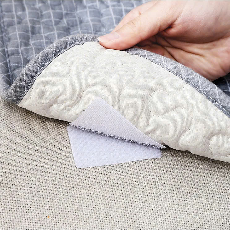 6x6cm Set 5 Miếng Dán Velcro VUÔNG Kèm Keo 2 Mặt, Cố Định Thảm, Dán Nệm Sopha, Ra Trải Giường MÀU TRẮNG