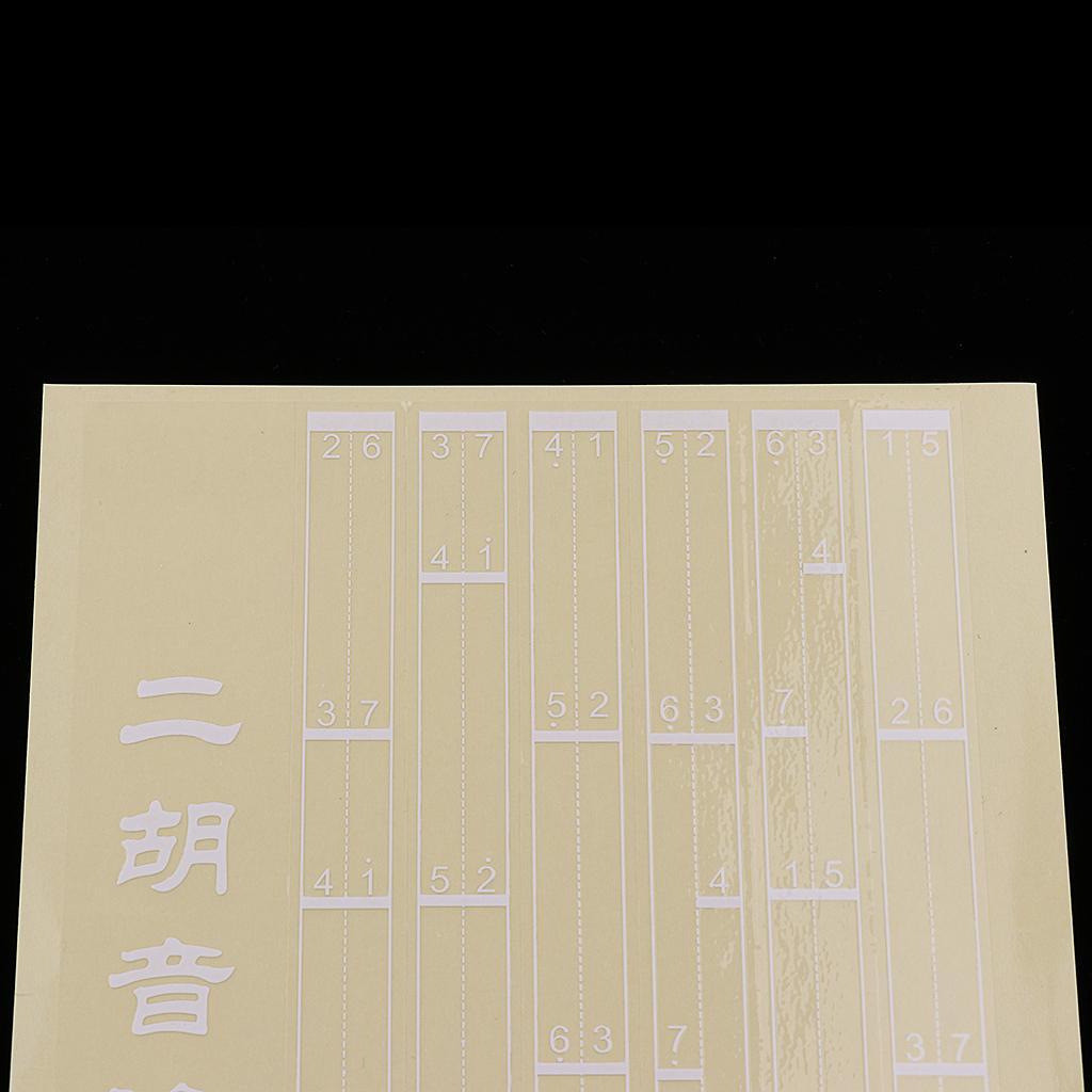 Note Position Chart Sticker Protectors Decal Sticker for Erhu Players