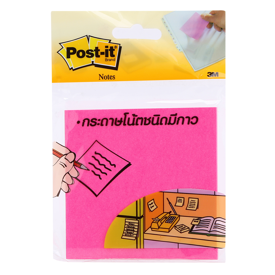 Giấy Ghi Chú Post-It 654-HB - Neon (3 x 3 Inch x 50 Tờ) - Giao Màu Ngẫu Nhiên