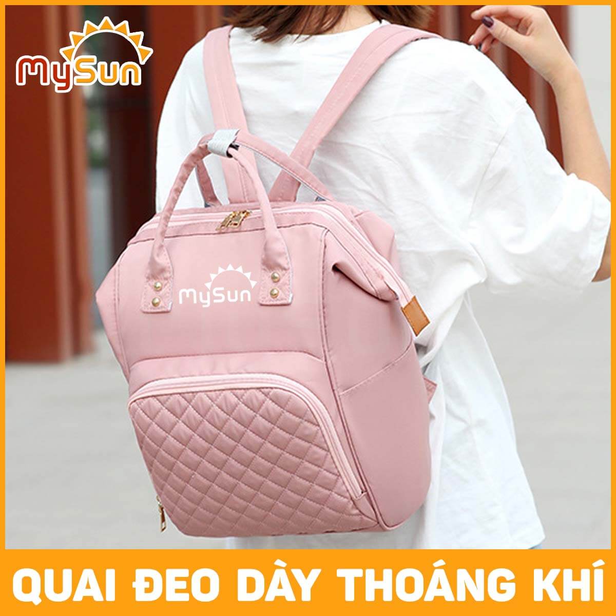 Balo bỉm sữa cho mẹ và bé giữ nhiệt cao cấp chính hãng MySun Caro