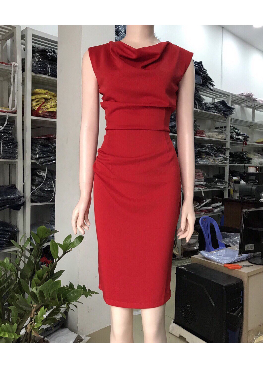 ĐẦM BODY ĐỎ CỔ ĐỔ - Hàng VNXK - Cao Cấp