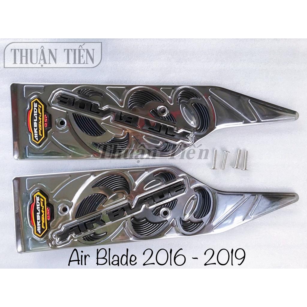 LÓT CHÂN AIR BLADE 2016 - 2019 INOX SÁNG BÓNG KHÔNG SÉT, KHÔNG TRƠN TRƯỢT, BỘ ỐC ĐI KÈM INOX