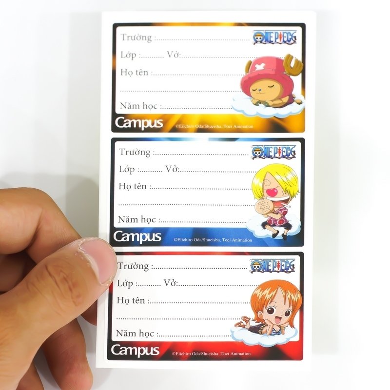 Nhãn vở Campus Onepiece NT-OPE18 - 18 cái/tập - Nhãn decal bóc dán dễ dàng