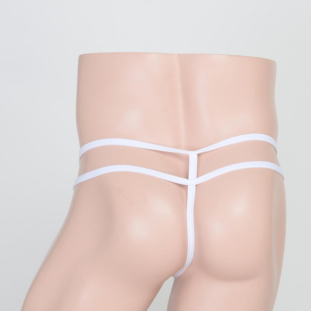 Men's Leather Jockstrap Underwear T-Back G-String Briefs Thong Lingerie
