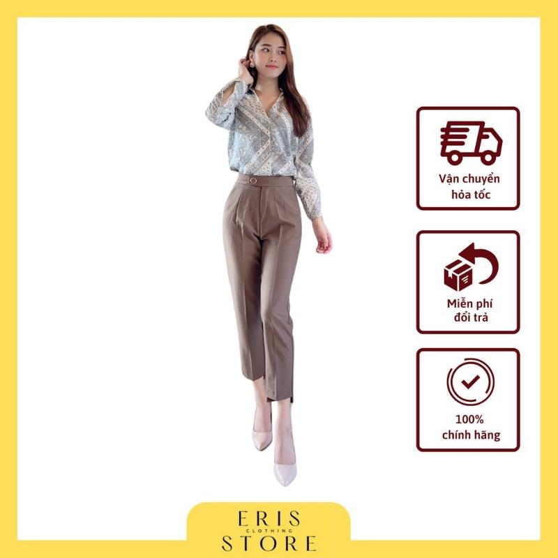 Quần vải nữ đai tròn gấu lệch Eris