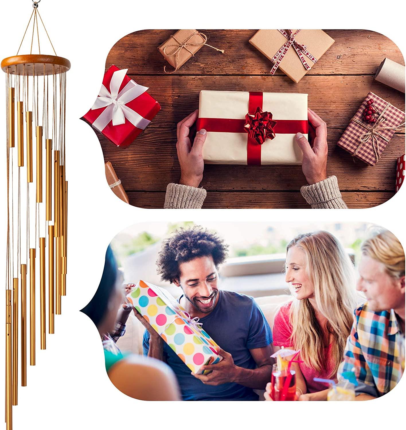 Chuông Gió Ngoài Trời, Chuông Gió Với 18 Ống Hợp Kim Nhôm, Chuông Gió Ngoài Trời Cho Vườn/Nhà/Hiên/Sân/Sân/Trang Trí Ban Công