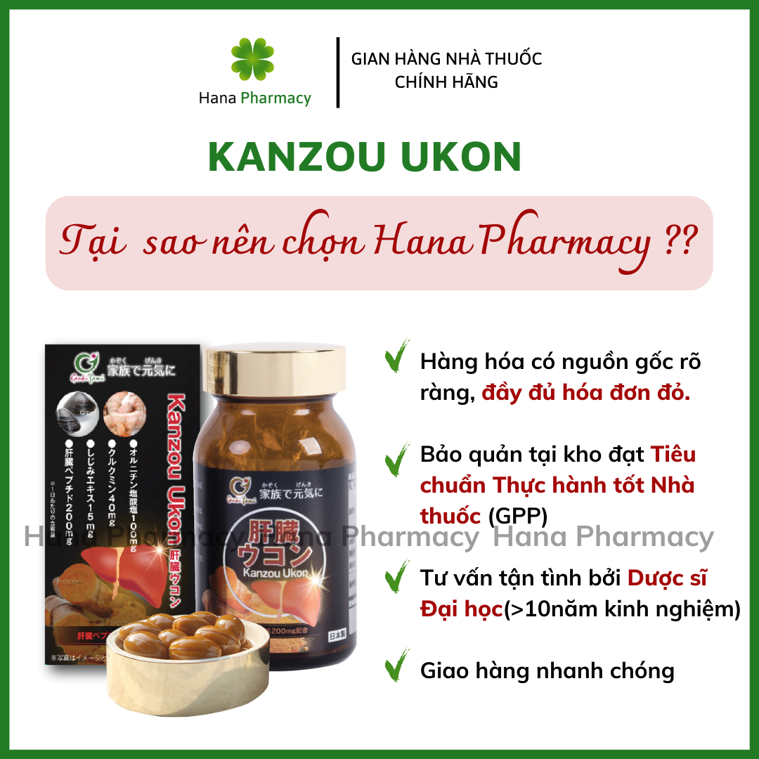 TP KANZOU UKON bổ gan, hỗ trợ tăng cường chức năng gan, mát gan đẹp da, tái tạo tế bào gan