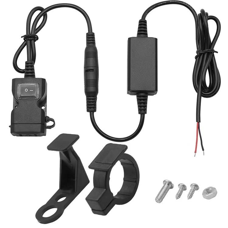 Bộ Sạc USB Kèm Gương Chiếu Hậu Chống Nước Dành Cho Xe Máy